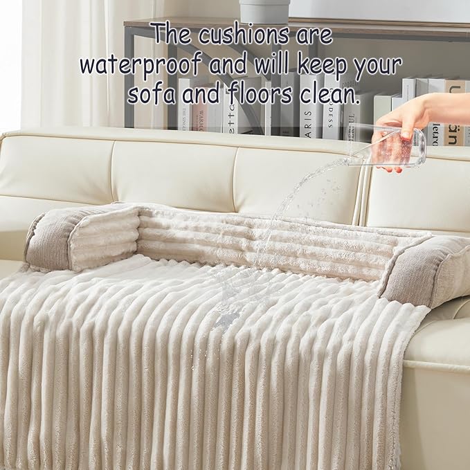 WINDRACING Luxury Dog Couch Bed, Washable Calming Dog Couch Cover, Couch Protector for Dogs, Waterproof Sofa Bed, Pet Bed Mats for Sofa, Pet Sofa Covers (Beige X-Large 45x37x5.5 inch