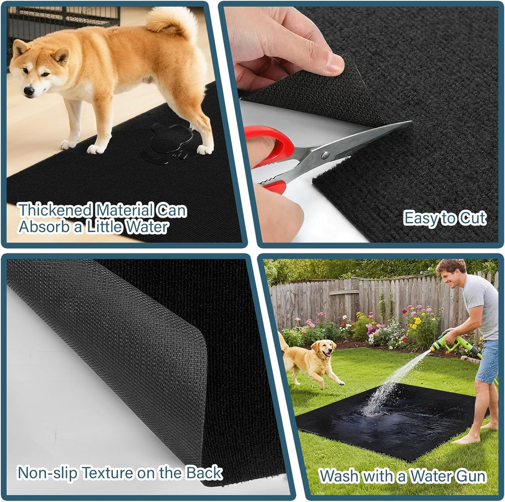 Wibeelee 32" X 50" X 0.23'' Mat for Under Dog Crate Waterproof Non-Slip Kennel Mat to Protect Floors Large Absorbs Urine Reusable Dog Playpen Mat