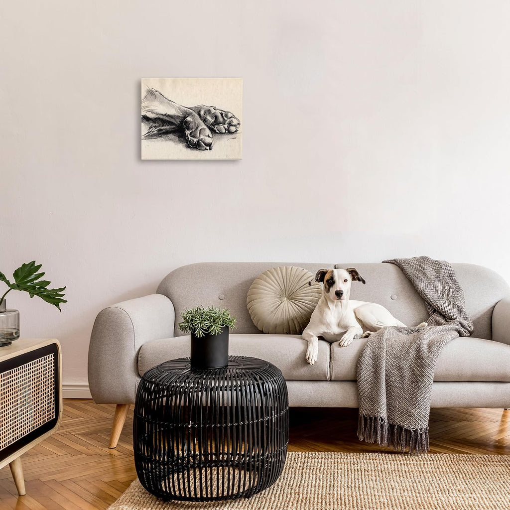 'Dog Paw Charcoal Design'| Canvas Art | Stupell Industries | 20 x 16 Inches, Easy to Hang and Sturdy, Made in USA, by Jennifer Paxton Parker