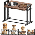 Elevated Dog Bowls, Angle&Height Adjustable, 2L Stainless Steel Bowls | Tilted Platform (0°, 7.5°, 15°) Dog Bowl Stand, Stable & Sturdy Metal Raised Dog Feeding Station, For Large Medium Small Dogs