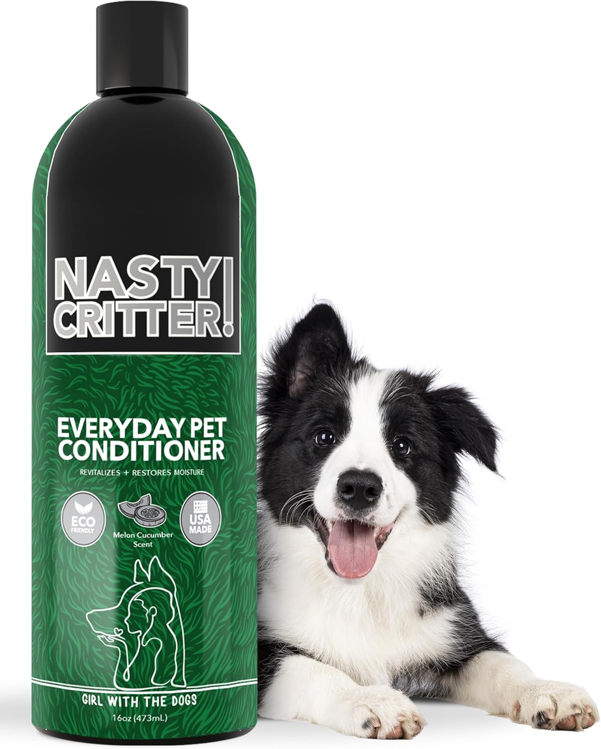 Nasty Critter! by Girl With The Dogs - Made in USA - Everyday Deep Cleaning Dog Conditioner for 8 Weeks and Up, 16 oz