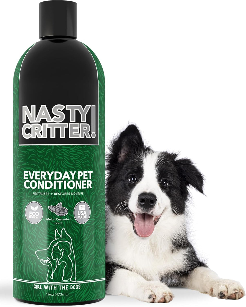 Nasty Critter! by Girl With The Dogs - Made in USA - Everyday Deep Cleaning Dog Conditioner for 8 Weeks and Up, 16 oz