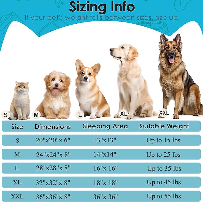 Dog Beds Large Sized Dog and Cats, 32in Pet Beds for Large Pet, Washable Indestructible Extra Large Dog Bed (Light Blue)