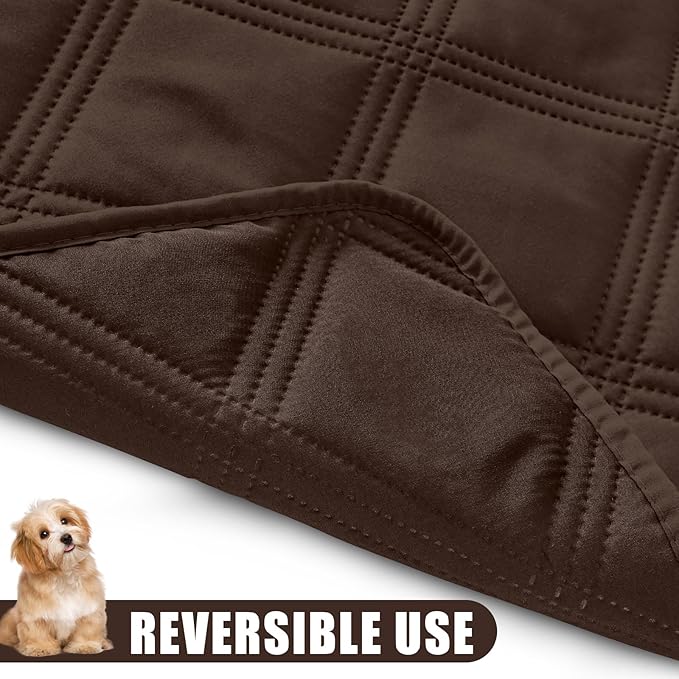 Smiry Waterproof Dog Bed Cover Blanket 30x70, Soft Reversible Pet Blanket, Washable Leakproof Cats Dogs Couch Cover for Sofa, Couch, Furniture, Chocolate/Chocolate
