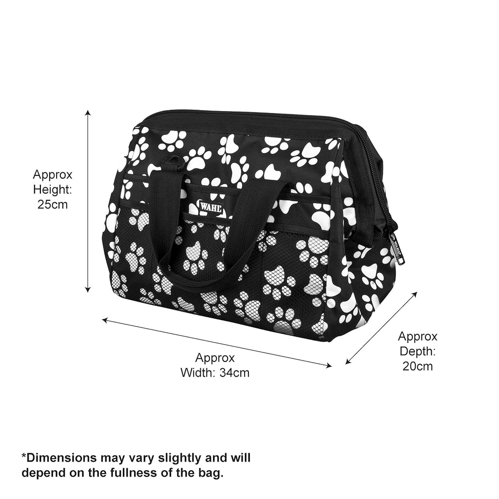 Wahl Grooming Frogmouth Bag White Paw Print On Black