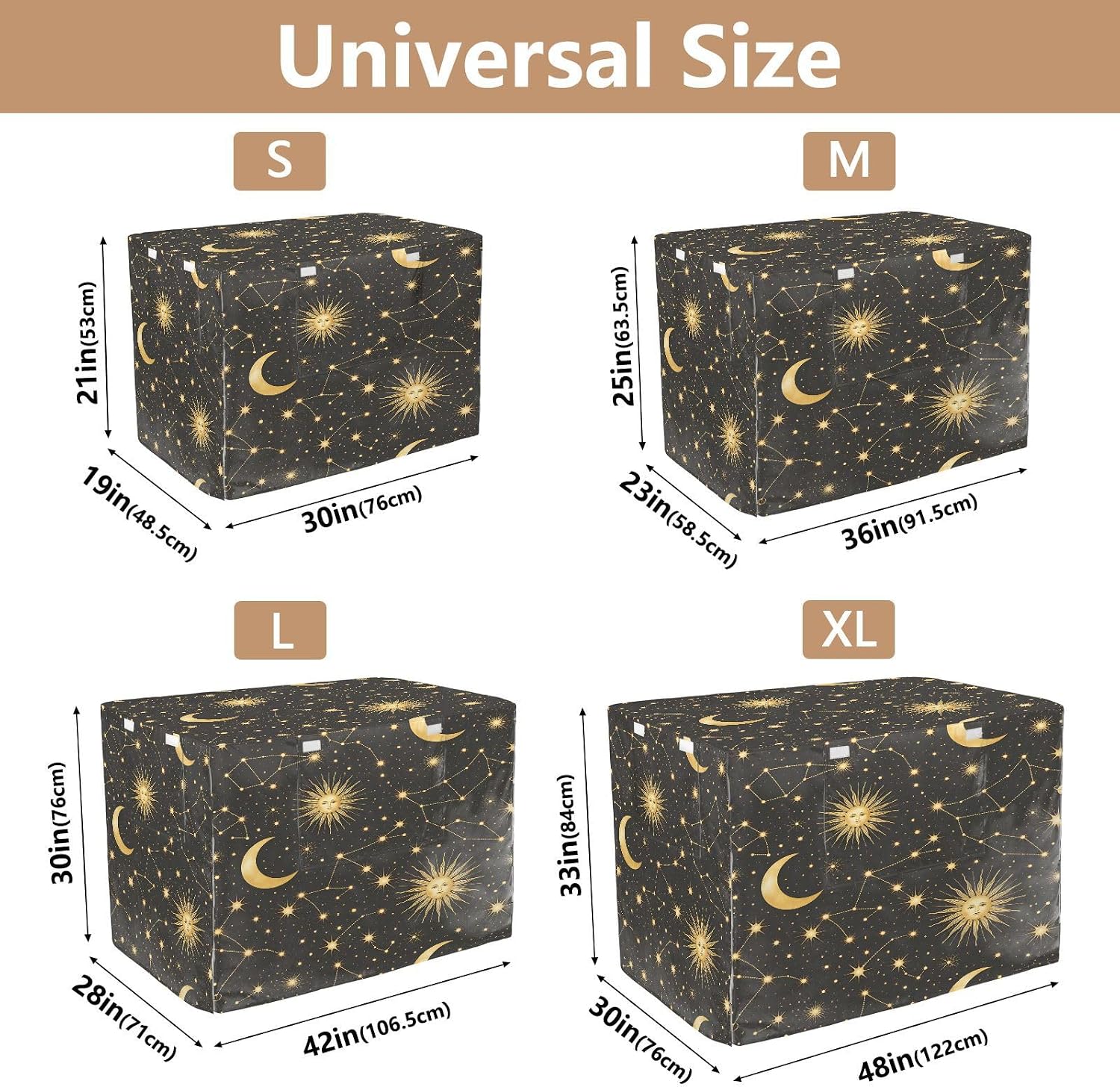 Moon Stars Constellations Dog Crate Covers Breathable Dog Kennel Cover Windproof Waterproof Privacy Shading Fit for 42IN Wire Dog Cage