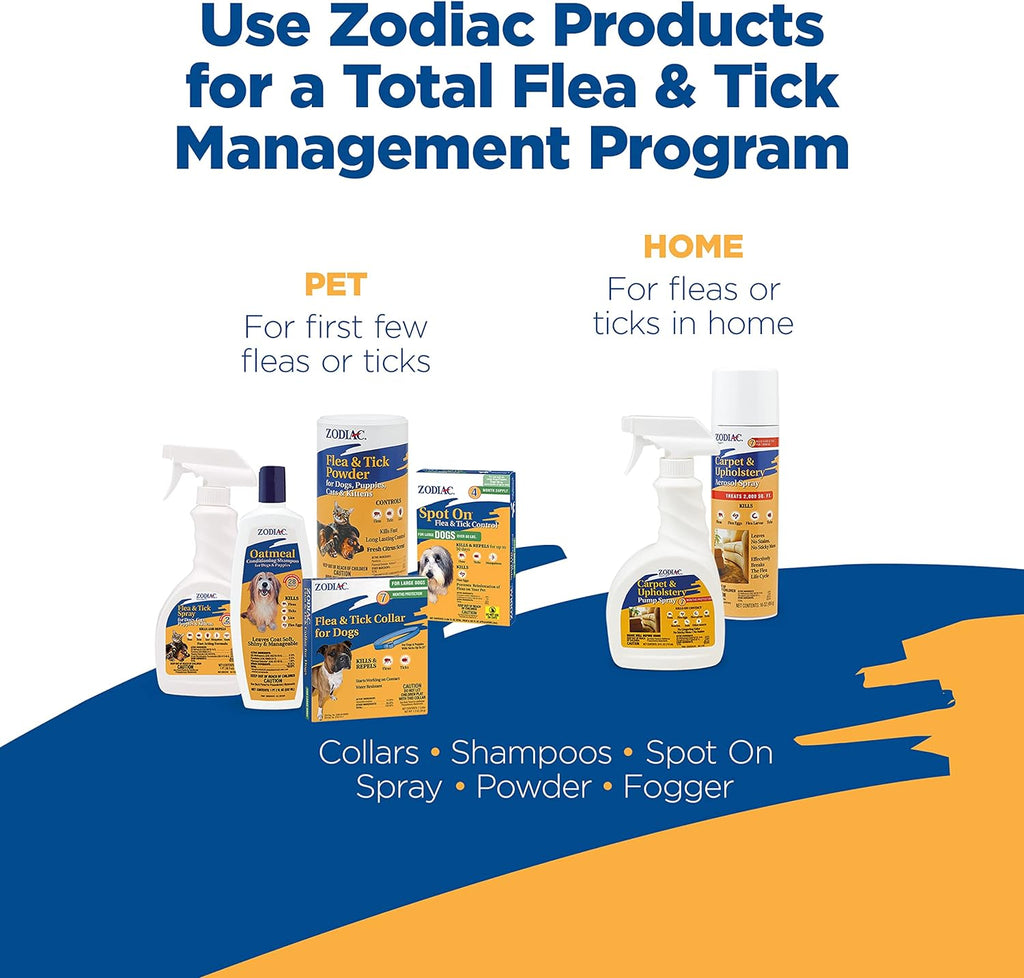 Zodiac Oatmeal Conditioning Shampoo for Dogs & Puppies 18 ounces, Small | Dog flea shampoo with aloe for dry skin, kills ticks and lice on contact