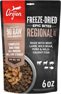 ORIJEN Epic Bites Freeze-Dried Dry Dog Food Regional Red Recipe 6oz. Bag | WHOLEPREY Ingredients, Freeze Dried, Made in the USA, Wild-Caught Fish