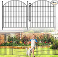 Decorative Garden Fence 32in (H) x12ft (L), 5 Pack No Dig Fence Animal Barrier for Dog with Lock, Arched Flower Bed Edging, Wire Border Panel Fencing for Yard Patio Outdoor Decor