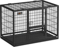 Feandrea Heavy-Duty Dog Crate, Dog Cage, 92.5 x 57.5 x 64 cm, for Small and Medium Dogs, Anti-Escape, Double Removable Door, Easy Cleaning, Pet Cage, L, Black PPD002B01