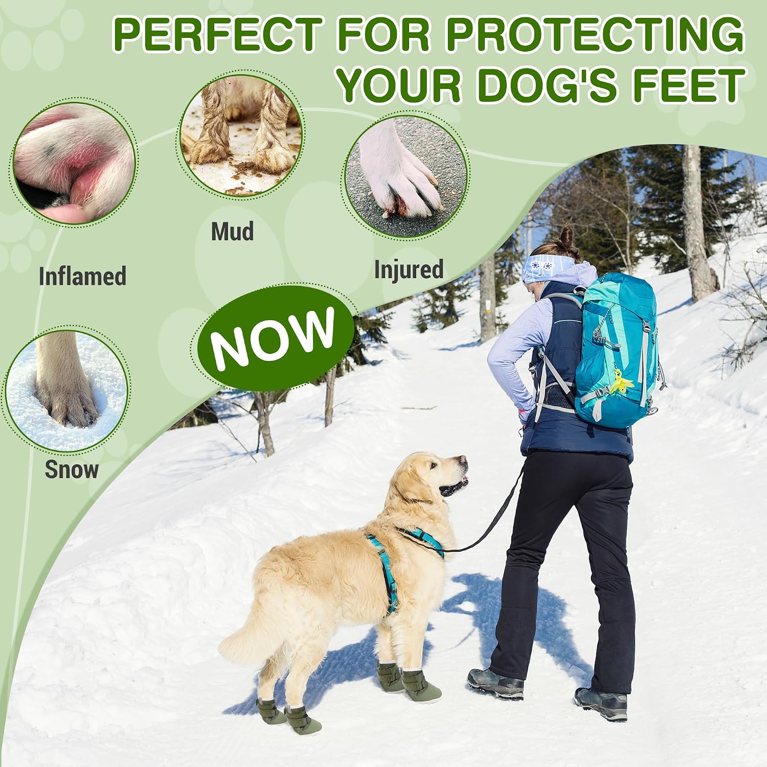 DcOaGt Dog Shoes Large Size Dogs,Mesh Breathable Dog Boots Dog Booties | 360°Anti-Slip Waterproof Paw Protectors for Hot Pavement Summer Winter Snow for Hardwood Floor Hiking,Military Green,4PCS
