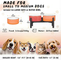 Ceramic Elevated Dog Bowl Set, 6.1''Raised Dog Food and Water Bowl Set with Non-Slip Stainless Steel Stand, Double Raised Dish for Small and Medium Breed, 3.5 Cups / 22 Fl Oz, Sunset Duo