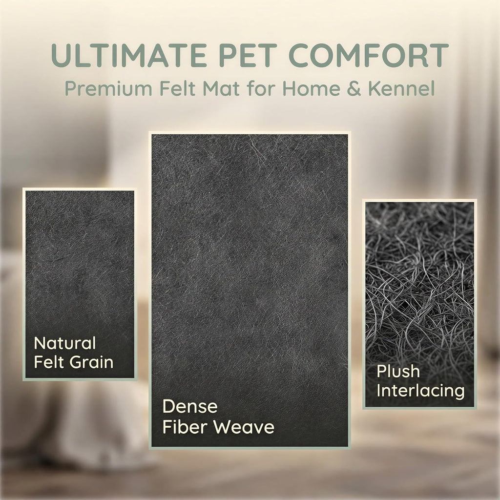 Dog Crate Mat, Dark Gray Rectangular Kennel Mat for Crates, Under Crate Floor Protector, Washable Reusable Felt Pet Pad for Cage Bottom and Indoor Floor Protection