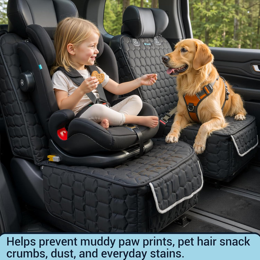 Meginc 2-Pack Front Seat Covers for Dogs, Waterproof Car Seat Protectors | 600D Oxford dog car seat covers with side flaps; non-slip, scratch-resistant captain chair covers for cars, SUVs and trucks