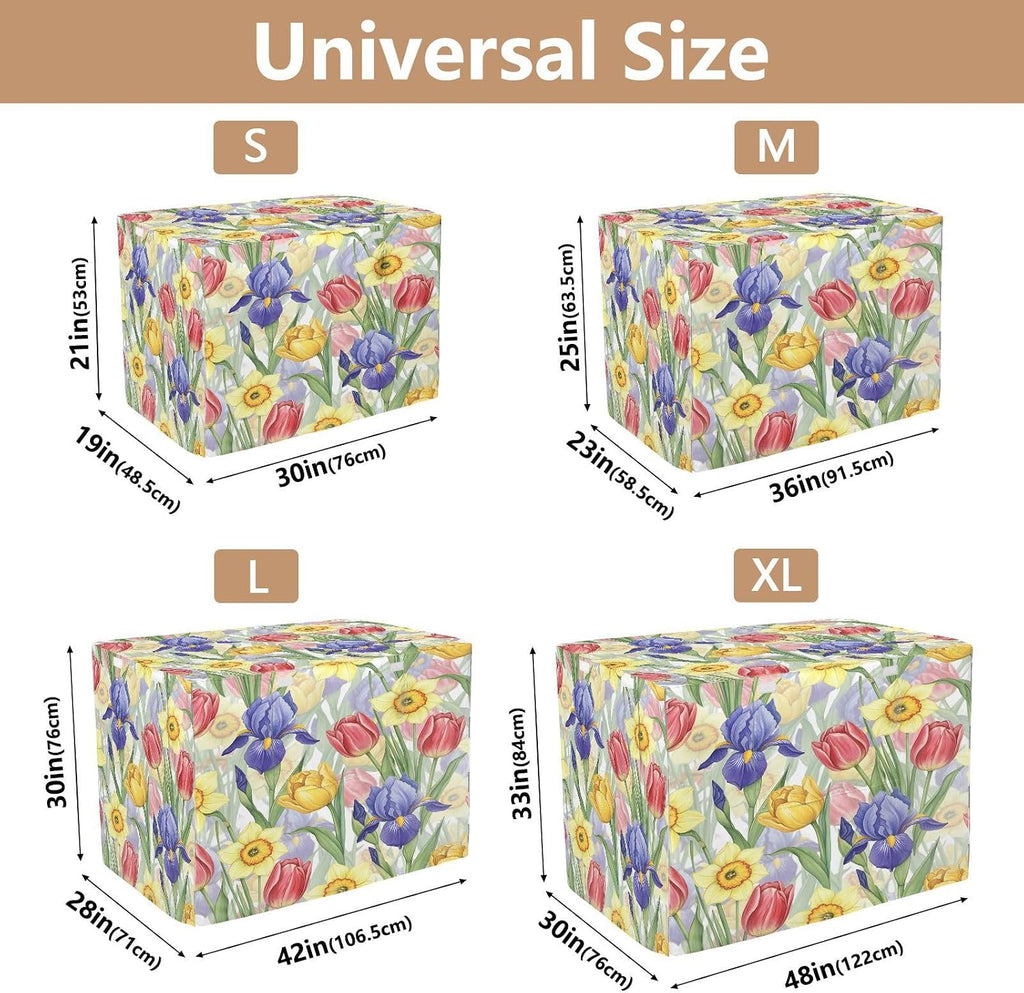 Bright Spring Flowers Dog Crate Cover 600D Oxford Heavy Duty Kennel Cover Mesh Window Soundproof Waterproof Sunshade Universal Fit for 42 inches Wire Cage
