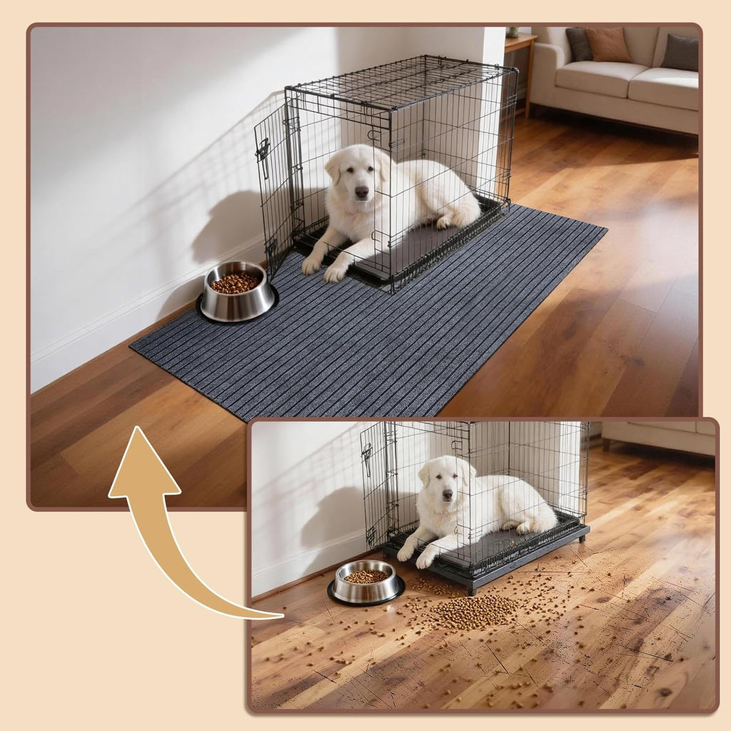 74 * 60 * 0.3inch Dog Crate Floor Protection Mat Kennel Mat to Protect Floors Non-Slip Absorbs Urine Water Resistant Pad Under Pet Cage Mat for Floor Protecting Kennel Training