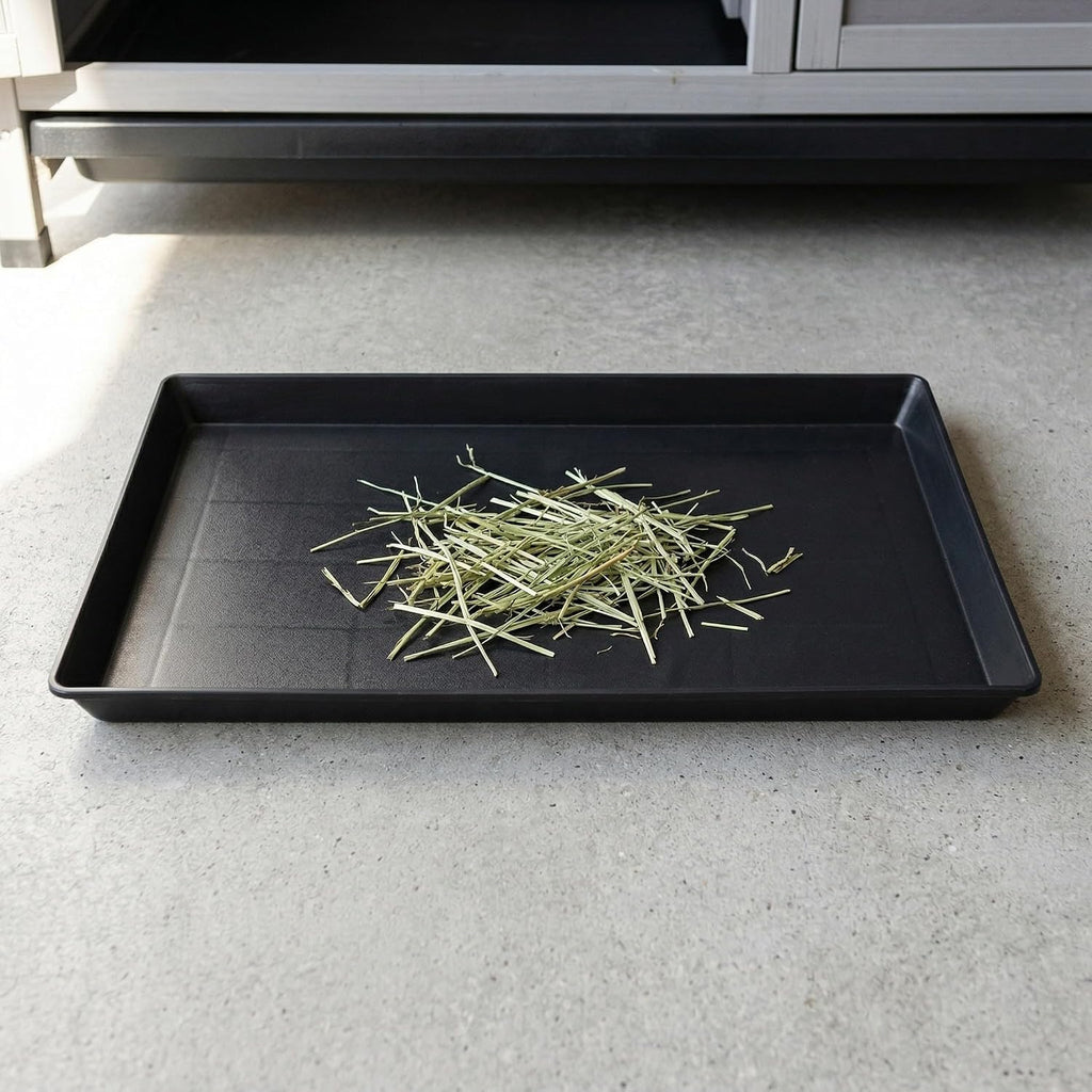 Angoily 2pcs Black Abs Replacement Dog Crate Tray for Kennel and Animal Crate, Chew-Proof, Easy to Assemble and Clean, Large Bottom Pan for Potty Training and Cage Use