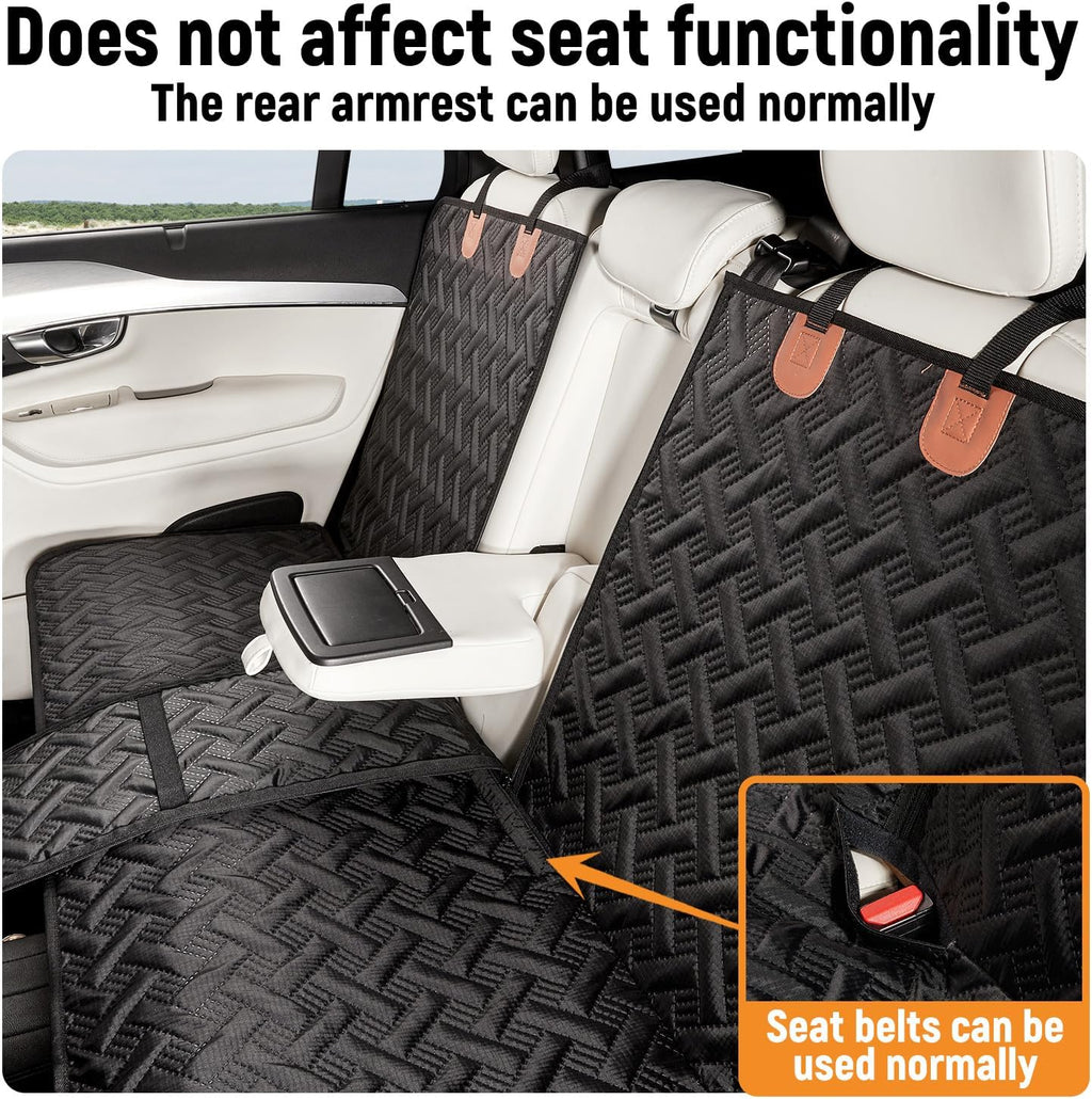 Dog Car Seat Cover for Back Seat,Back Seat Pet Cover for Dogs,Waterproof Scratchproof Rear Bench Seat Cover Protector (Black, L)
