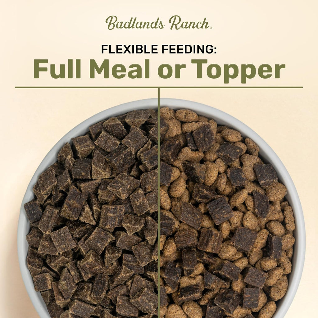 BADLANDS RANCH Superfood Air-Dried Beef & Bison Dog Food, 24 oz | premium quality air-dried beef and bison, no corn, wheat, soy or fillers, kibble alternative