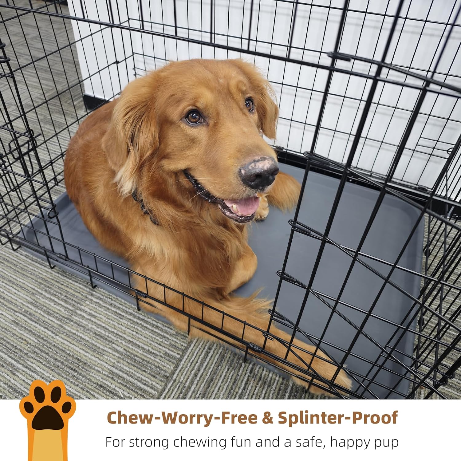 2-Pack 22.8 × 34.6 Inch Silicone Dog Crate Tray - Heavy Duty Replacement Pan & Non-Slip Liner for Large Crates, Durable Washable Bottom Trays, Odor Resistant (Dark Gray&Cream)