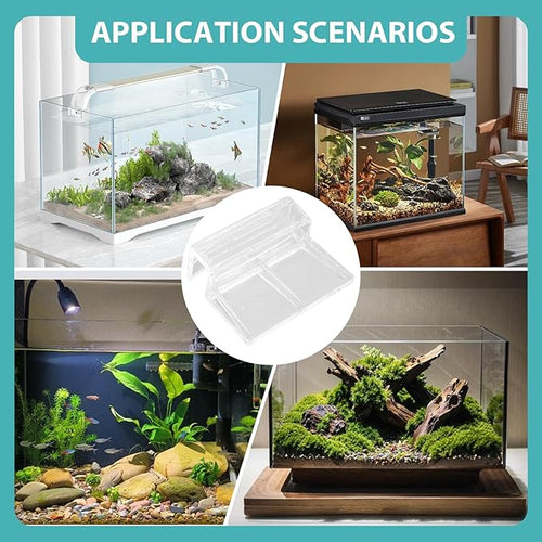 15 Pcs Rimless Aquarium Lid Clips for 7-8mm Glass, Clear Acrylic Aquarium Cover Support Clamps for Fish Tank Lid Holder, Plastic Tank Top Clips for Glass Canopy or Piscine Hoods and Covers