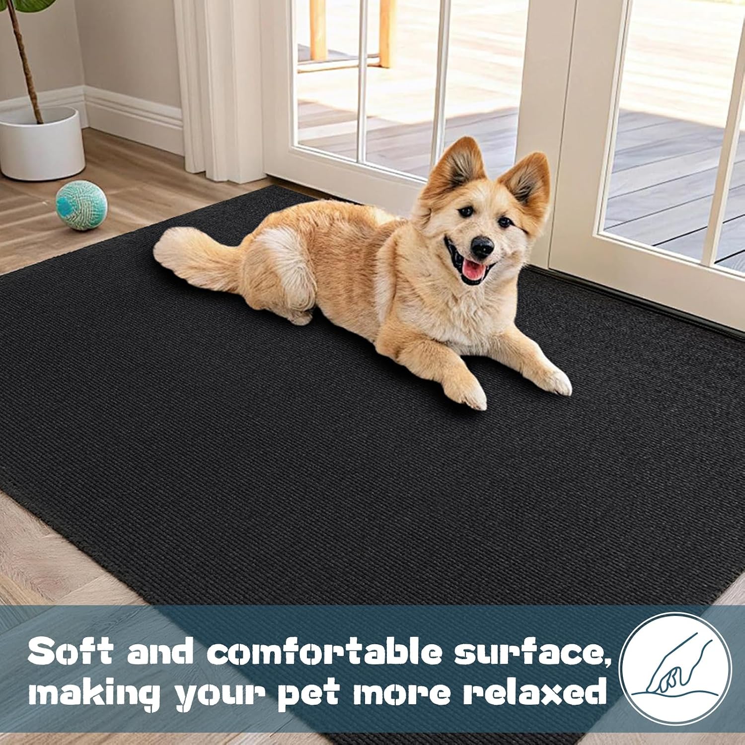Wibeelee 46" X 60" X 0.23'' Mat for Under Dog Crate Waterproof Non-Slip Kennel Mat to Protect Floors Extra Large Absorbs Urine Reusable Dog Playpen Mat