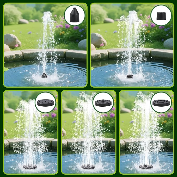 Solar Water Fountain for Bird Bath Solar Water Pump with Seperated Solar Panel 2.5w 5v Solar Powered Water Fountain for Small Pond Garden Water Feature Decoration
