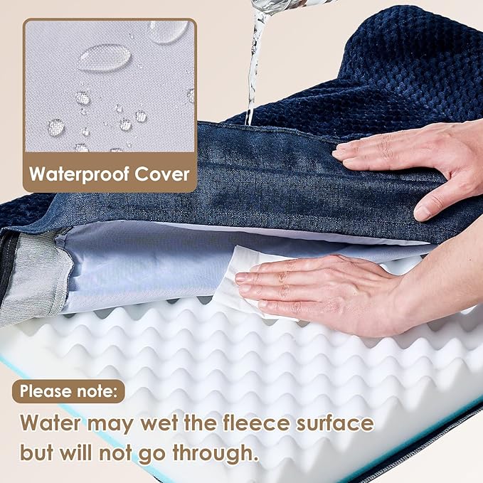 EHEYCIGA Memory Foam Dog Bed Large Size Dogs, Orthopedic Dog Bed Large with Washable Removable Cover, Waterproof Pet Sofa Couch with Nonskid Bottom, 36x27x6, Navy Blue