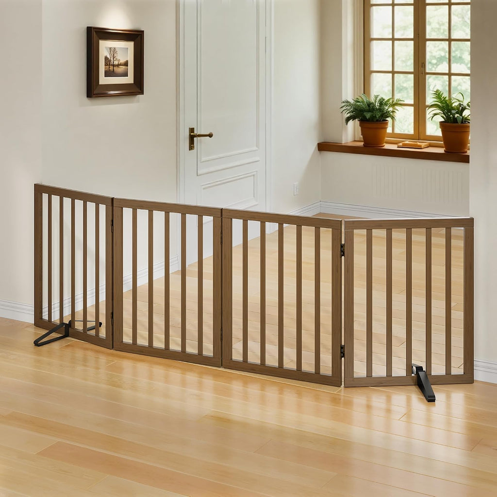 Dog Gate for Stairs,Foldable Dog Gate for Indoor Doorways House,Freestanding Pet Gates for Dogs,Doogie Puppy Fence Gate