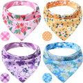 PAWCHIE Spring Dog Bandanas Small Reversible Styles Pet Triangle Scarf Bibs - Adjustable with Two Snaps - Kerchief Set Accessories for Dogs, Puppy, Cats, L