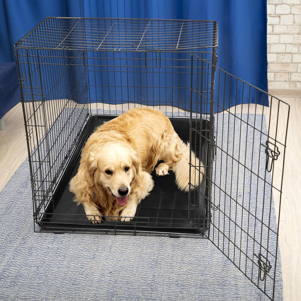 2 Pack Dog Crate Tray, 35.2" L x 23.2" W Large ChewProof Replacement Pan for Dog Crate, Plastic Bottom Pan Liner Drip Trays Pan for Pet Crates Kennels