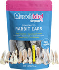 Munchbird Dehydrated Rabbit Ears 100g (3.5 oz) 12-15 pcs for Dogs, European Furry Rabbit Ear Natural Fiber for Pets, Rawhide Free Alternative to Pig Ears Dog Treats, Ear Size Varies