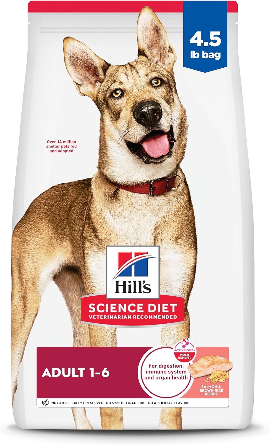 Hill's Science Diet Adult 1-6 Dry Dog Food | #1 Veterinarian Recommended, Salmon & Brown Rice, 4.5 lb. Bag
