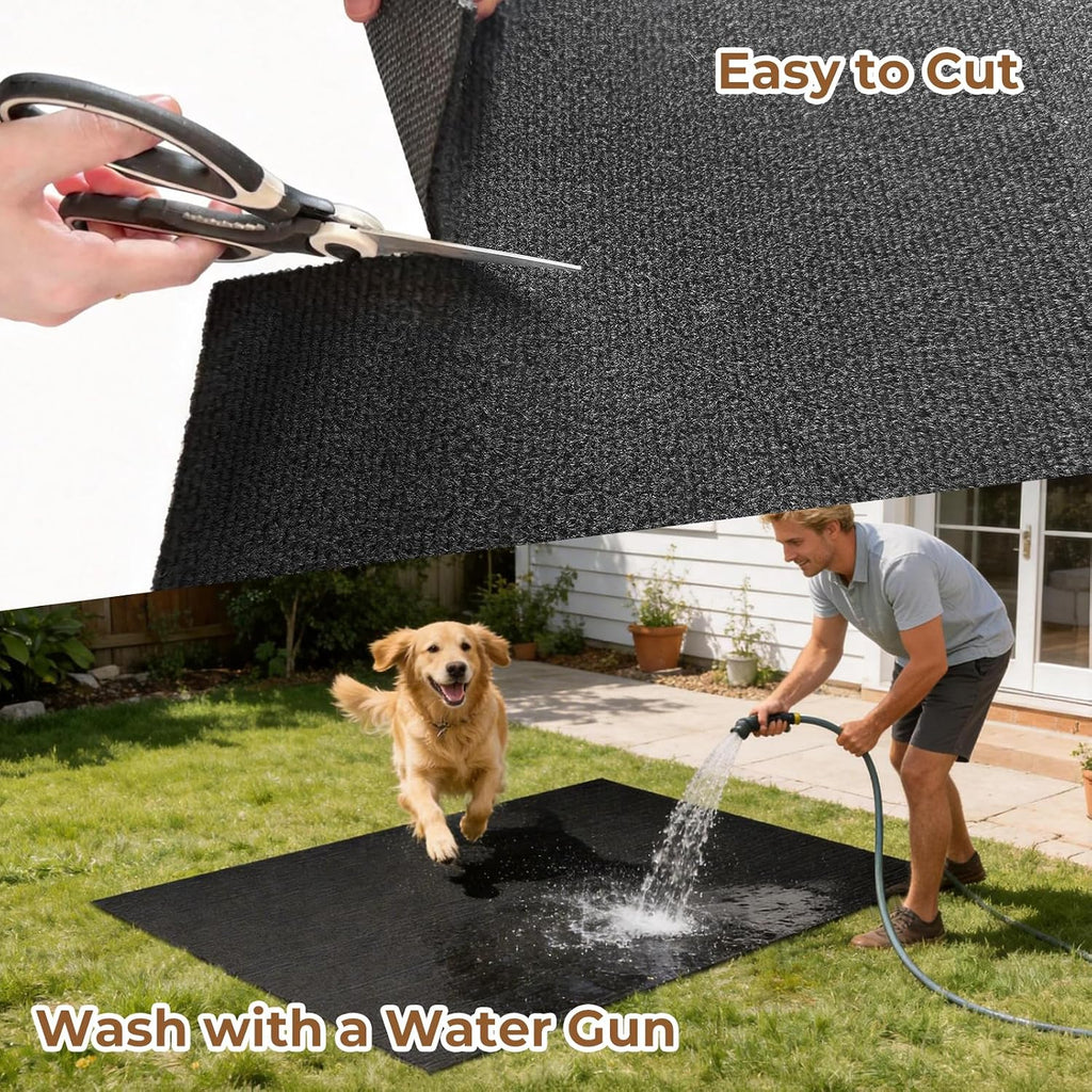 Dog Crate Mat, 24 in X 36 in Dog Playpen Mat Kennel Mat | Waterproof Non-Slip Reusable Washable Floor Protector Large cages Puppy Pee Pad for Under Dogs Crate Black
