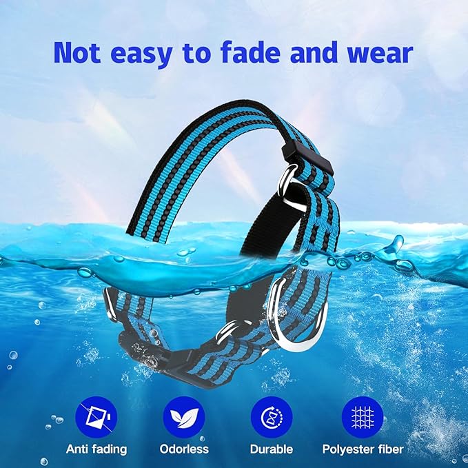 Martingale Dog Collar, Adjustable Nylon Reflective Collar with Quick Release Buckle (Blue, Extra Large)