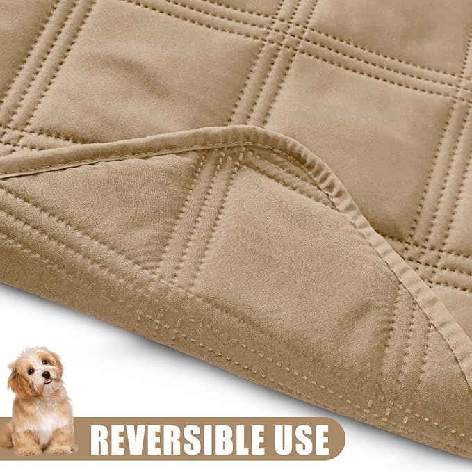 Smiry Waterproof Dog Bed Cover Blanket 40x50, Soft Reversible Pet Blanket, Washable Leakproof Cats Dogs Couch Cover for Sofa, Couch, Furniture, Camel/Camel
