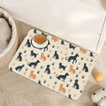 Cute Cat Paw Prints Dog Food Mat for Floors,Vintage Boho Absorbent Pet Food and Water Bowl Mats,Non-Slip Pet Feeding Mat,Pet Supplies 16" x 24"