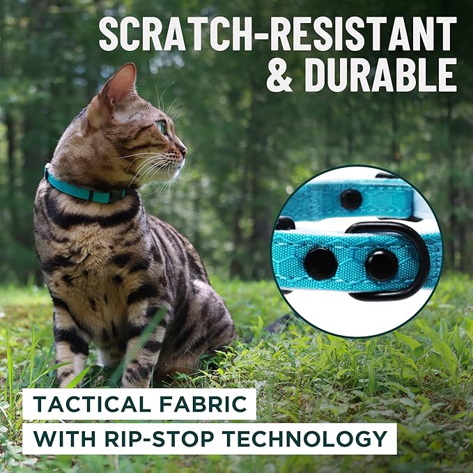OutdoorBengal Pink Cat Collar Breakaway with Soft Padding for Medium to Large Cats - Durable Heavy Duty Tactical Fabric, Comfortable, Quick Release Breakaway Cat Collars, No Bell Collar (Pink, Adult)