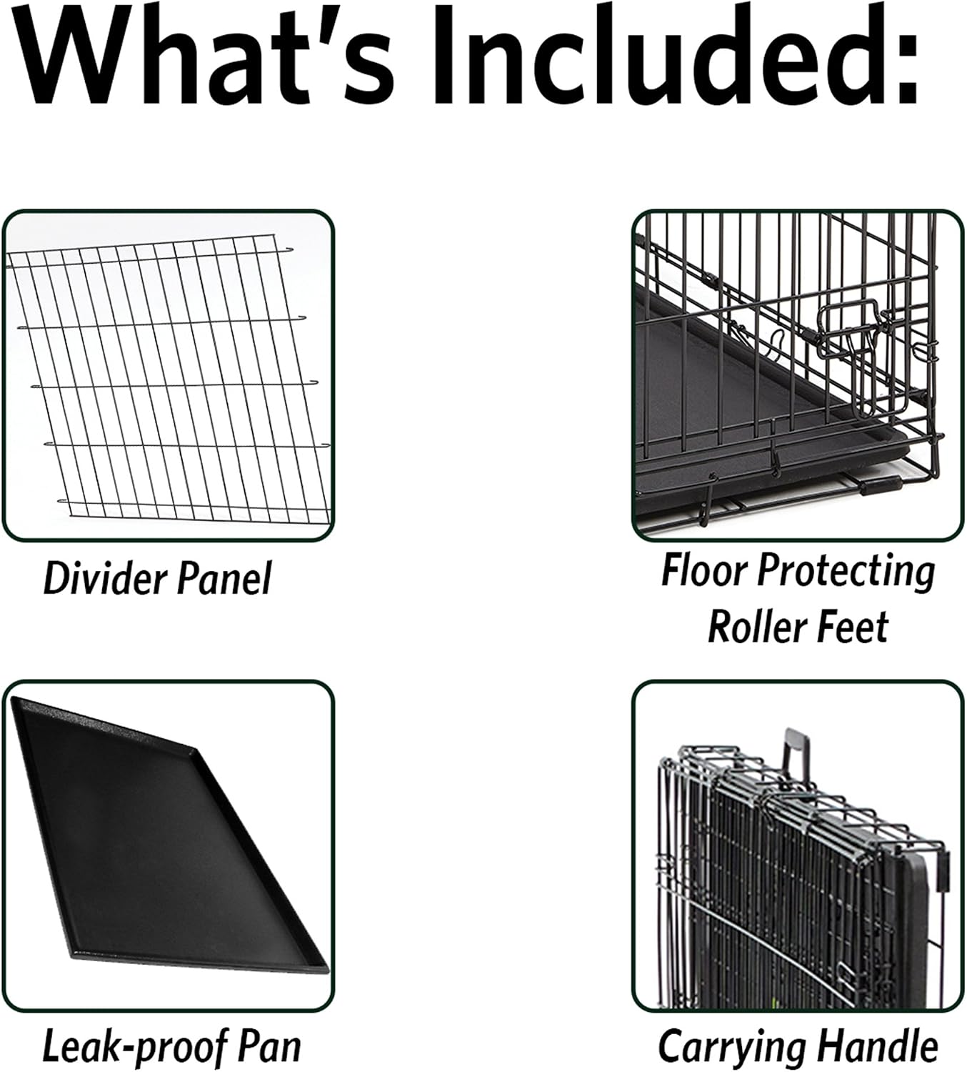 MidWest Homes for Pets Intermediate Ovation Single Door Folding Dog Crate, 36-Inches, Space-Saving Patented Up & Away Door, Leak-Proof Pan, Divider Panel, Black