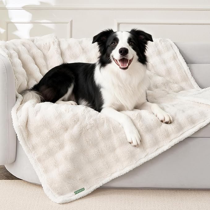 Soft Cozy Waterproof Dog Blanket for Couch - Room Decor Medium Pet Blanket for Furniture Protector, Washable Dog Crate Blankets for Indoors & Outdoors, Cream, 30"x40"