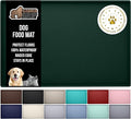GORILLA GRIP 100% Waterproof Raised Edge BPA Free Silicone Pet Feeding Mat, Dog Cat Food Mats Contain Spills Protects Floors, Placemats for Cats and Dogs Water Bowl, Pets Accessories 28x18 Green