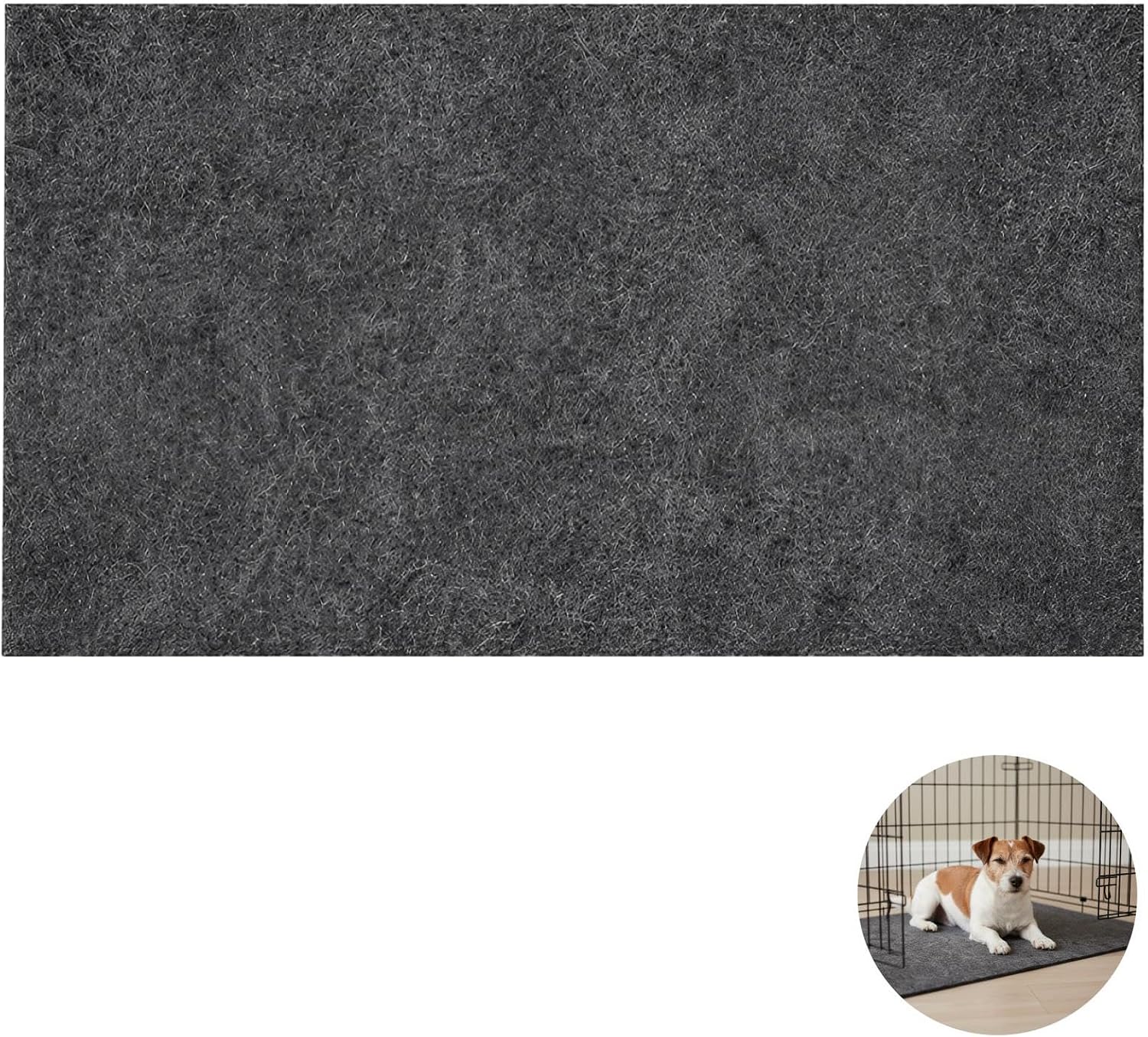 Dog Crate Mat for Crates, Under Dog Crate Mat Floor Protector, Dark Gray Rectangular Kennel Mats, Washable Reusable Felt Pet Pad for Cage Bottom and Indoor Floor Protection