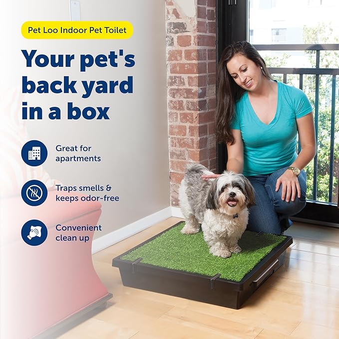 PetSafe Pet Loo Portable Dog Potty - Pet Toilet Alternative for Puppy Pads - Medium - Perfect for House Training - Easy-to-Clean Grass Mat