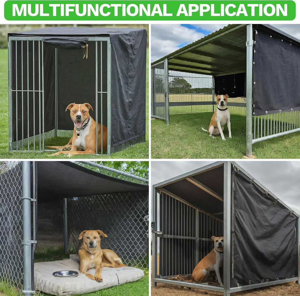 ColourTree 4' x 10' Black Shade Cloth with Grommets - 90% Sunblock, Durable Mesh Fabric Tarp for Dog Kennel Cover, Fence Privacy Screen, Greenhouse, Chicken Coop & Pet Playpen (We Make Custom Size)