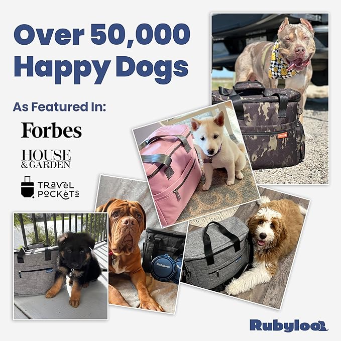 The Original Doggy Bag™ - Complete Dog Travel Bag for Supplies with 2 BPA-Free Travel Bowls & 2 Pet Food Containers - A Dog Mom Gift for Day Trips, Camping, Road Trips & Weekends Away: Lt. Pink