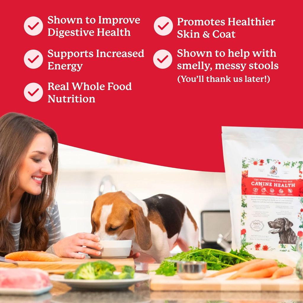 Dr. Harvey's Canine Health Miracle Dog Food, Human Grade Dehydrated Base Mix for Dogs with 9 Vegetables and 6 Organic Whole Grains (10 Pounds) | Human Grade, Mix with 9 Vegetables & 6 Organic Whole Grains