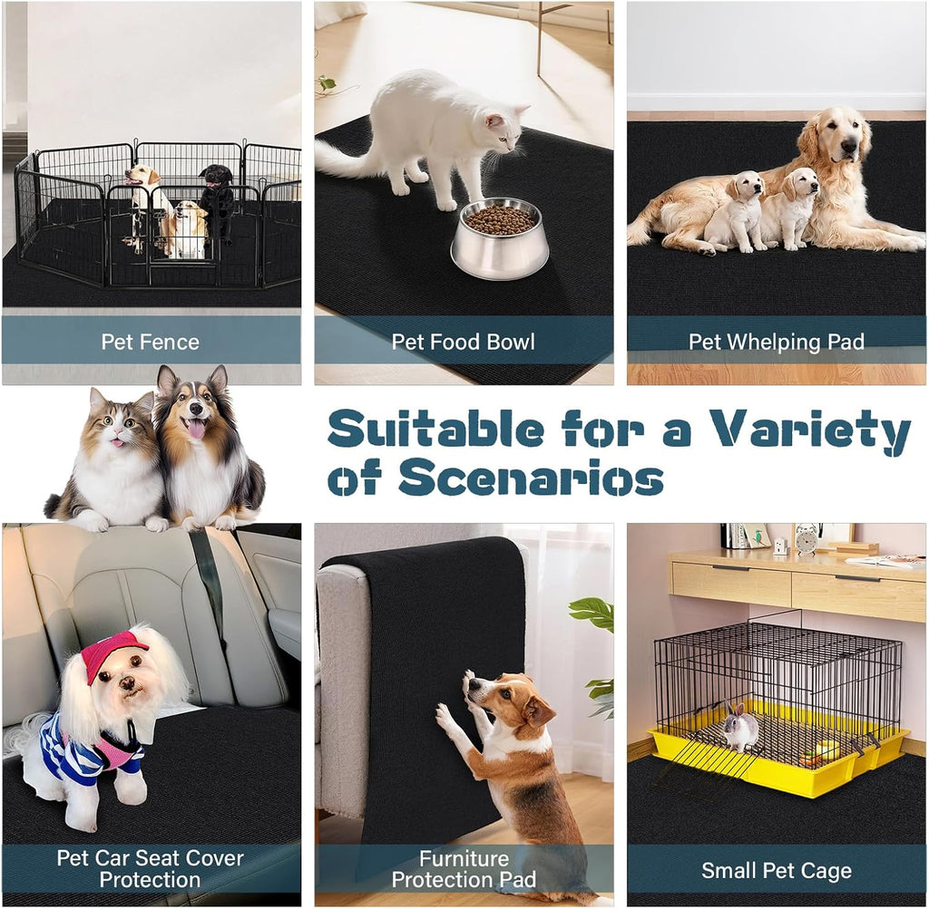 Wibeelee 46" X 60" X 0.23'' Mat for Under Dog Crate Waterproof Non-Slip Kennel Mat to Protect Floors Extra Large Absorbs Urine Reusable Dog Playpen Mat