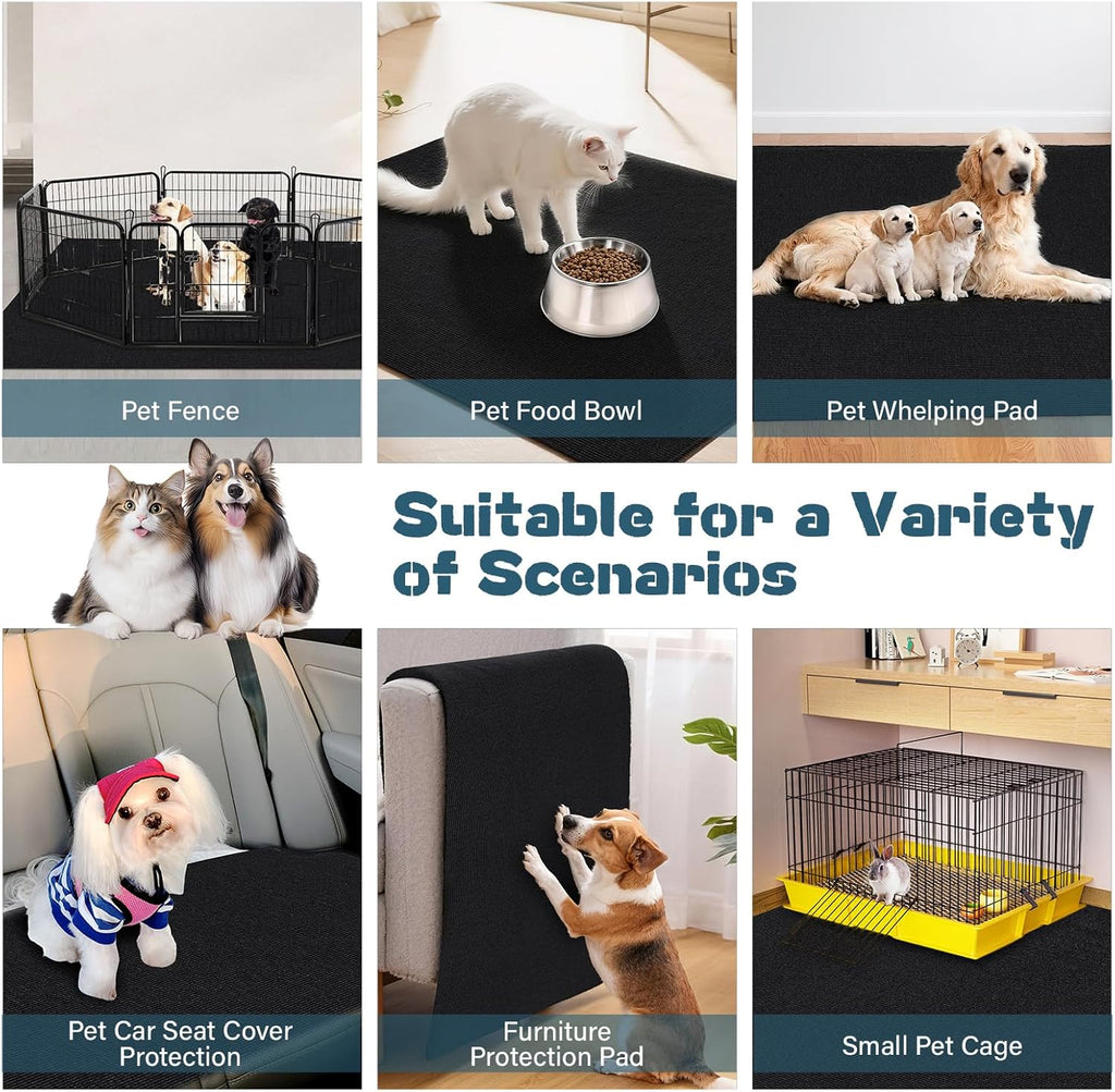 Wibeelee 32" X 50" X 0.23'' Mat for Under Dog Crate Waterproof Non-Slip Kennel Mat to Protect Floors Large Absorbs Urine Reusable Dog Playpen Mat