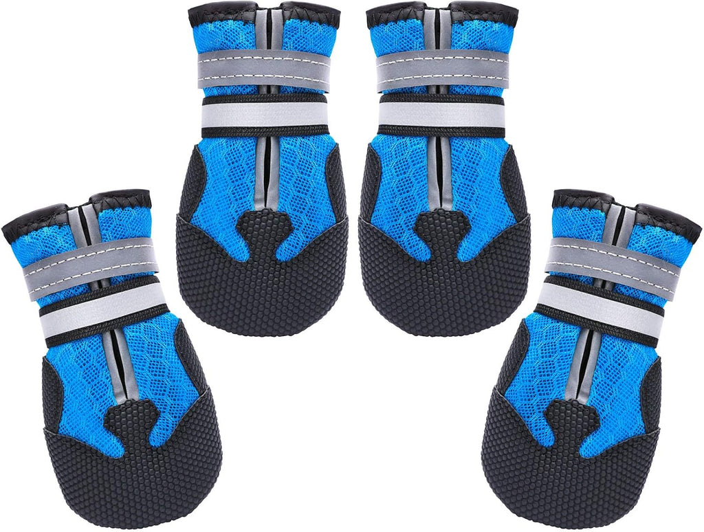 Dimicoo Breathable Dog Boots for Medium Large Dogs,Non-Slip Dog Shoes for Summer Hot Pavement,Lightweight Paw Protector Dog Booties for Outdoor & Indoor Hardwood Floors
