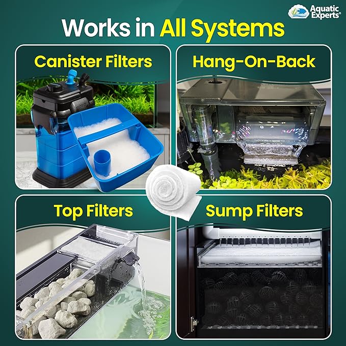 Aquatic Experts Aquarium Filter Floss for Fish Tank Filters - FilterFirst Aquarium Filter Pad - Media Roll for Crystal Clear Water, 3/4" - 1" Thick (12 Inch Wide, 24 Feet Long)